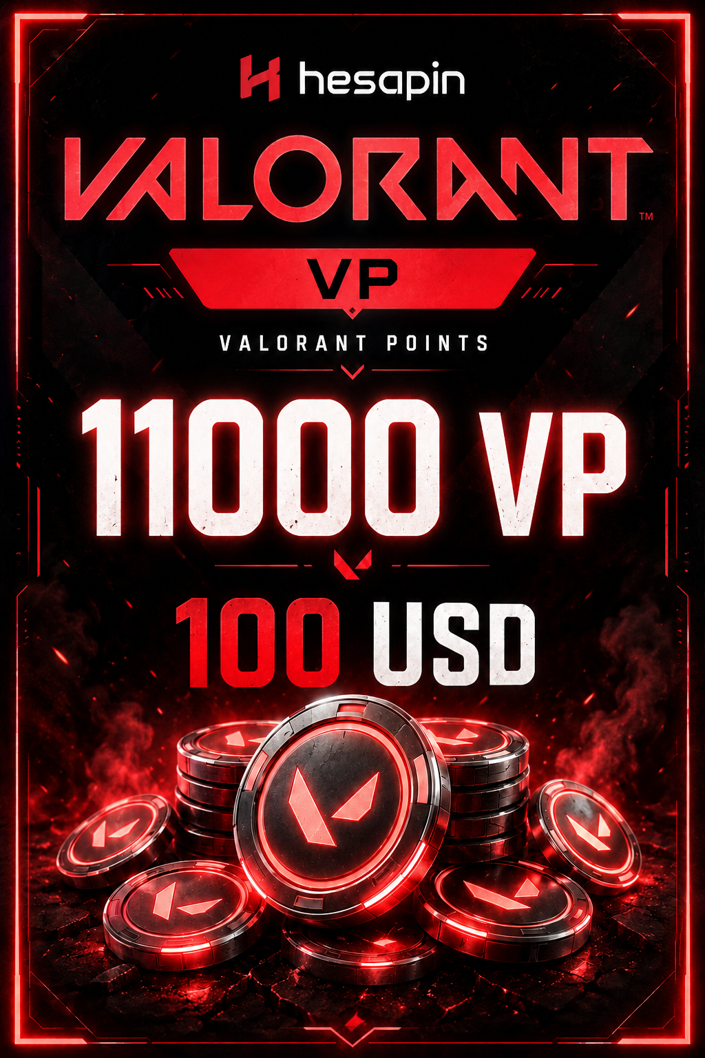 Valorant 11000 VP - 100 USD